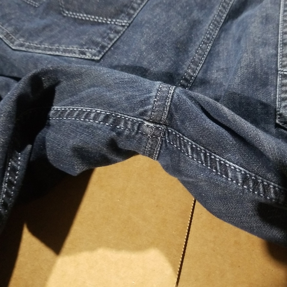 Alberto Jeans Modern Fit Luxury T400 Men's 40x26 Medium Wash (hemmed) DARK BLUE - Picture 9 of 11